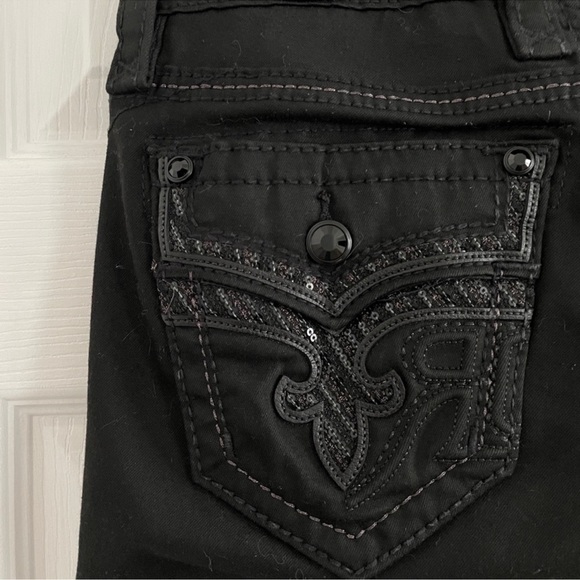 Rock Revival Women's straight Black Jeans 25 - Picture 11 of 13